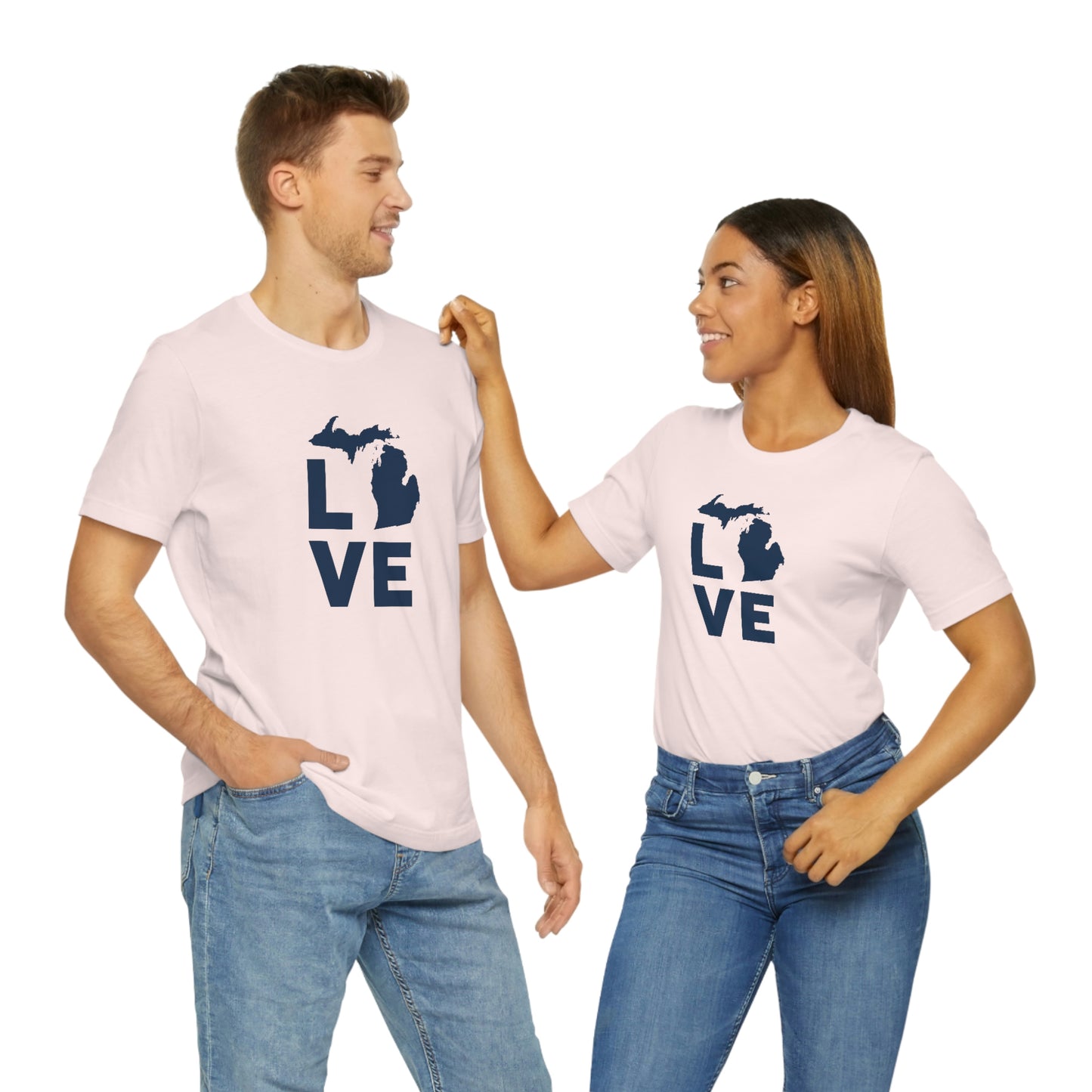 Michigan 'Love' T-Shirt (Geometric Sans Font) | Unisex Standard Fit