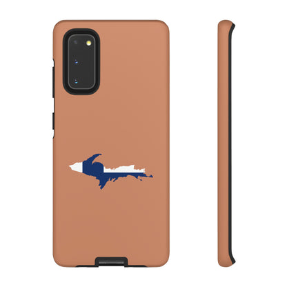 Michigan Upper Peninsula Tough Phone Case ( Copper Color w/ UP Finland Flag Outline) | Samsung & Pixel Android