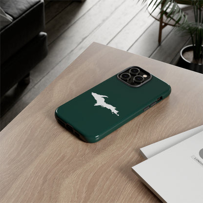 Michigan Upper Peninsula Tough Phone Case (Green w/ UP Outline) | Apple iPhone