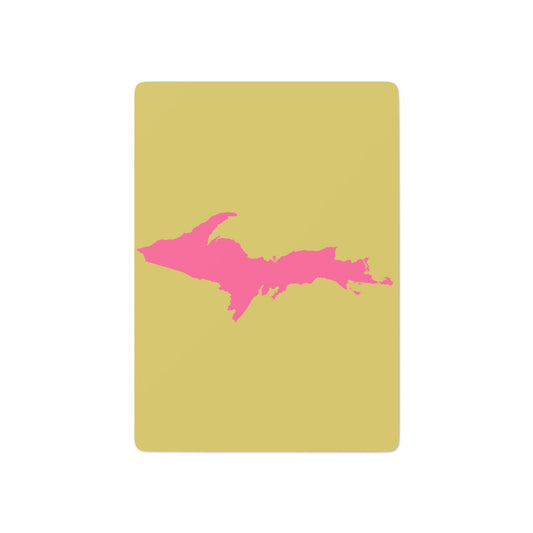 Michigan Upper Peninsula Poker Cards (Plum Yellow w/ Pink UP Outline)