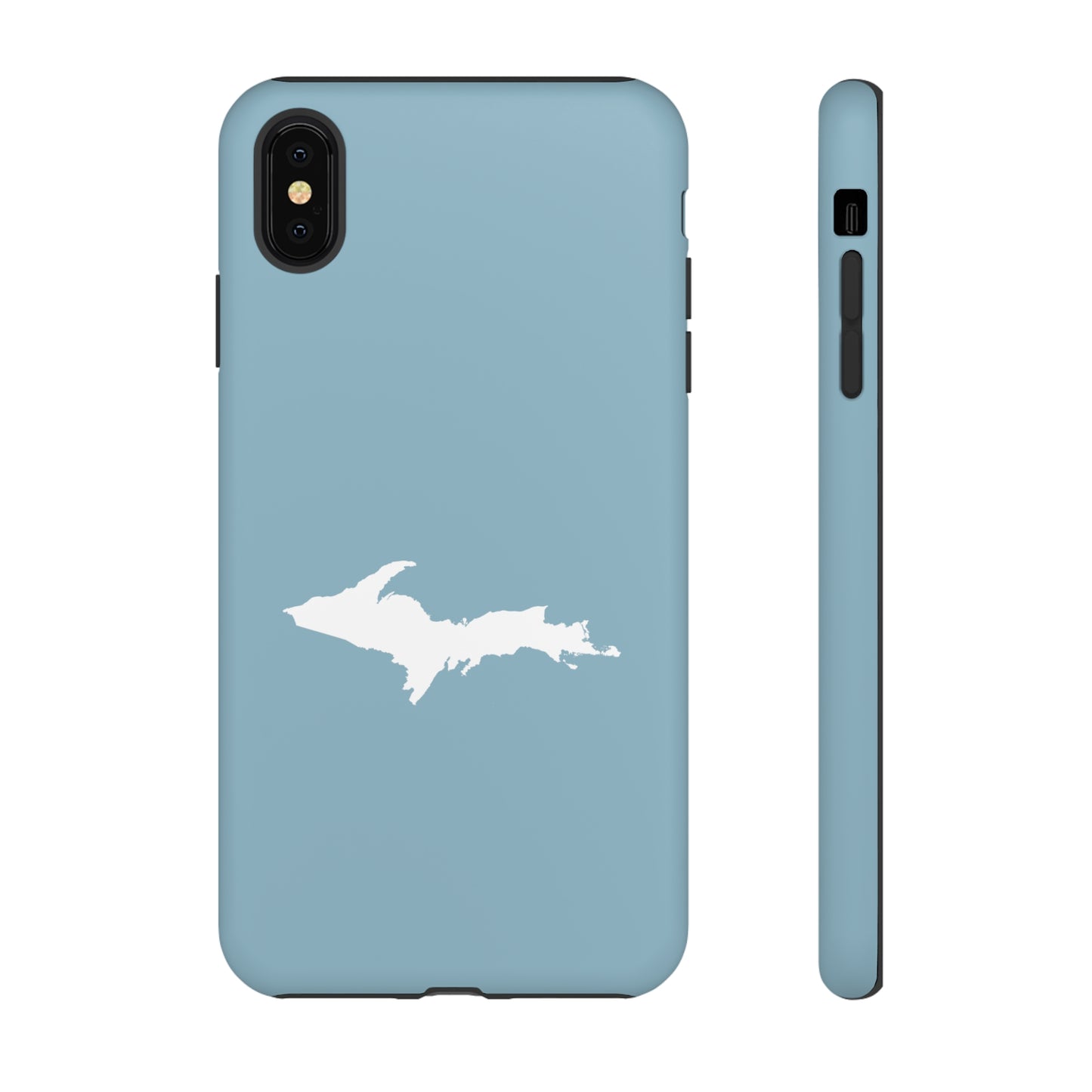 Michigan Upper Peninsula Tough Phone Case (Opal Blue w/ UP Outline) | Apple iPhone