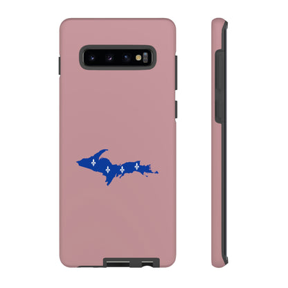 Michigan Upper Peninsula Tough Phone Case (Cherry Blossom Pink w/ UP Quebec Flag Outline) | Samsung & Pixel Android