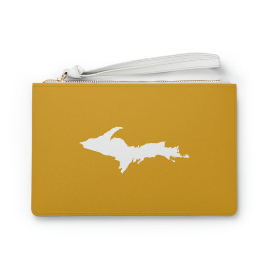 Michigan Upper Peninsula Clutch Bag (Gold w/UP Outline)