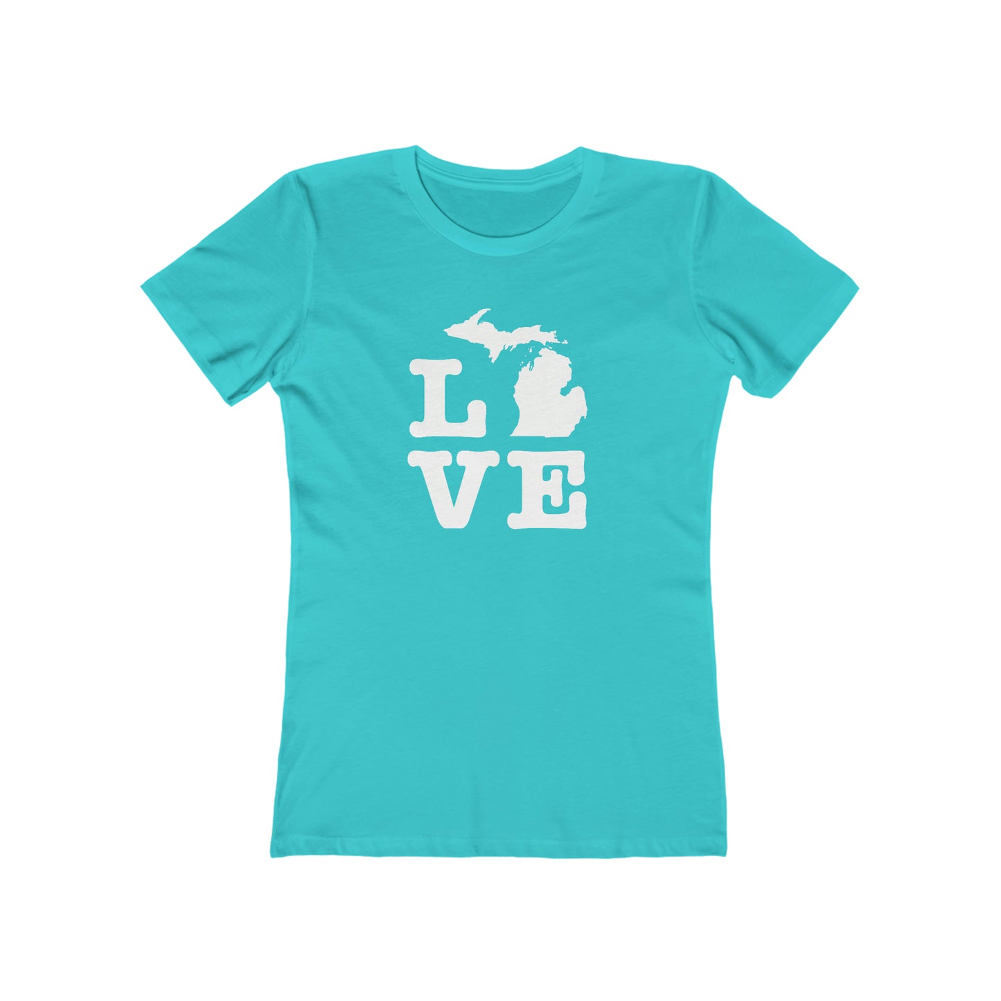 Michigan 'Love' T-Shirt (Typewriter Font) | Women's Boyfriend Cut