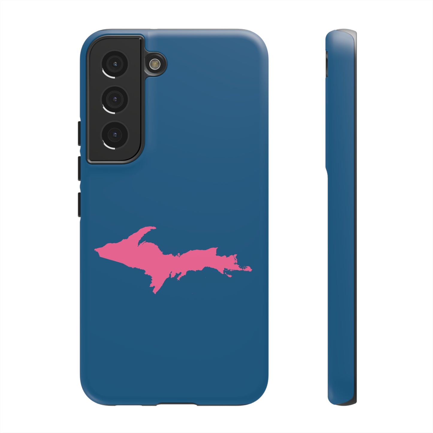 Michigan Upper Peninsula Tough Phone Case (Blueberry w/ Pink UP Outline) | Samsung & Pixel Android