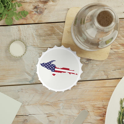 Michigan Upper Peninsula Bottle Opener (UP USA Flag) | Birch Bark White