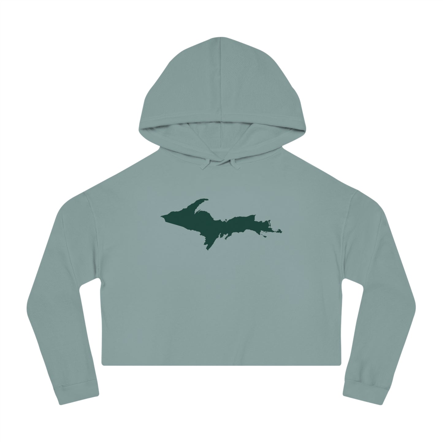 Michigan Upper Peninsula Hoodie (w/ Green UP Outline) | Lightweight Cropped