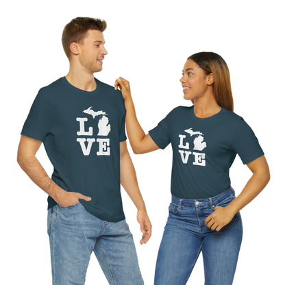 Michigan 'Love' T-Shirt (Typewriter Font) | Unisex Standard Fit