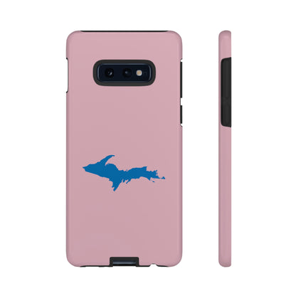 Michigan Upper Peninsula Tough Phone Case (Pink w/ Azure UP Outline) | Samsung & Pixel Android