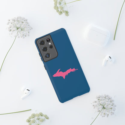 Michigan Upper Peninsula Tough Phone Case (Blueberry w/ Pink UP Outline) | Samsung & Pixel Android