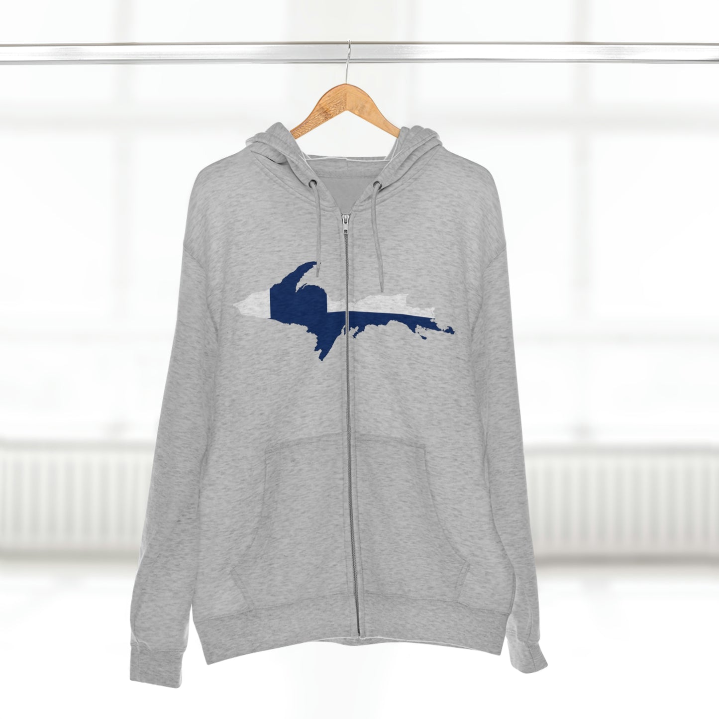 Michigan Upper Peninsula Full-Zip Hoodie (w/ UP Finland Flag Outline)