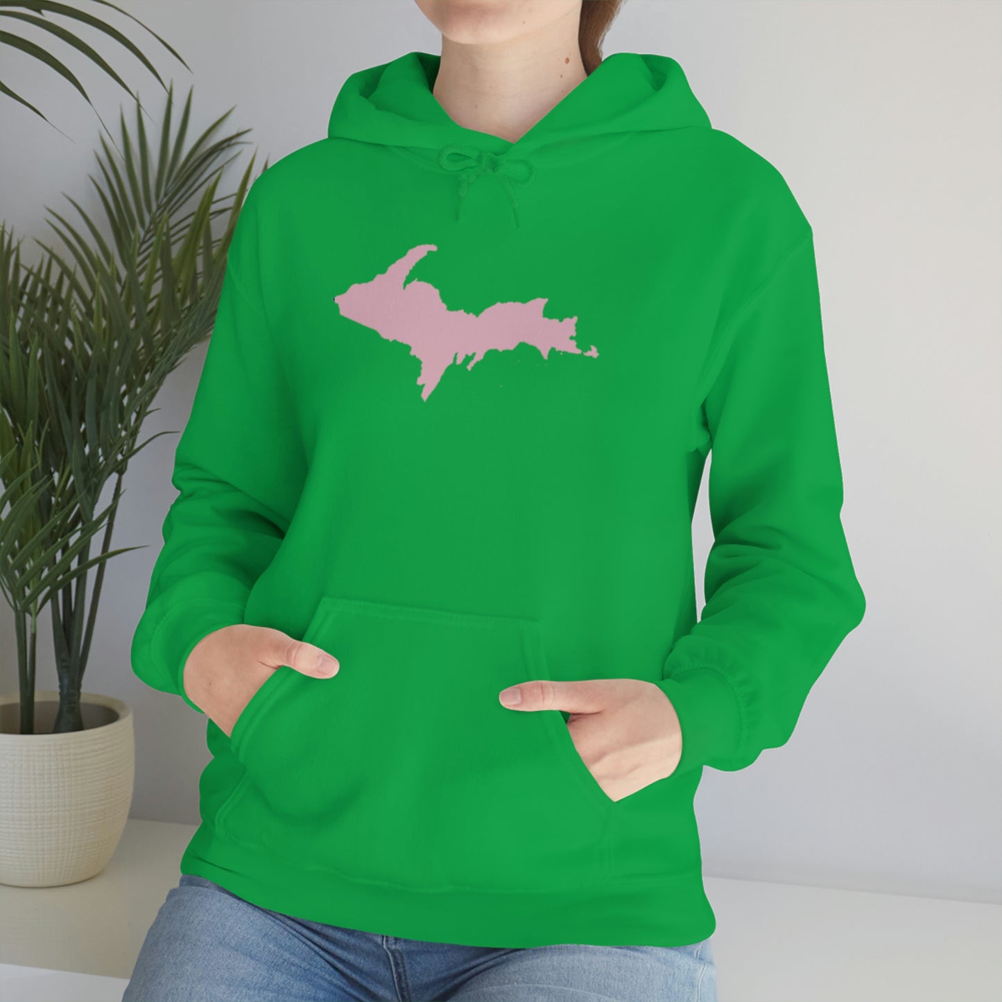 Michigan Upper Peninsula Hoodie (w/ Pink U.P. Outline) | Unisex Standard