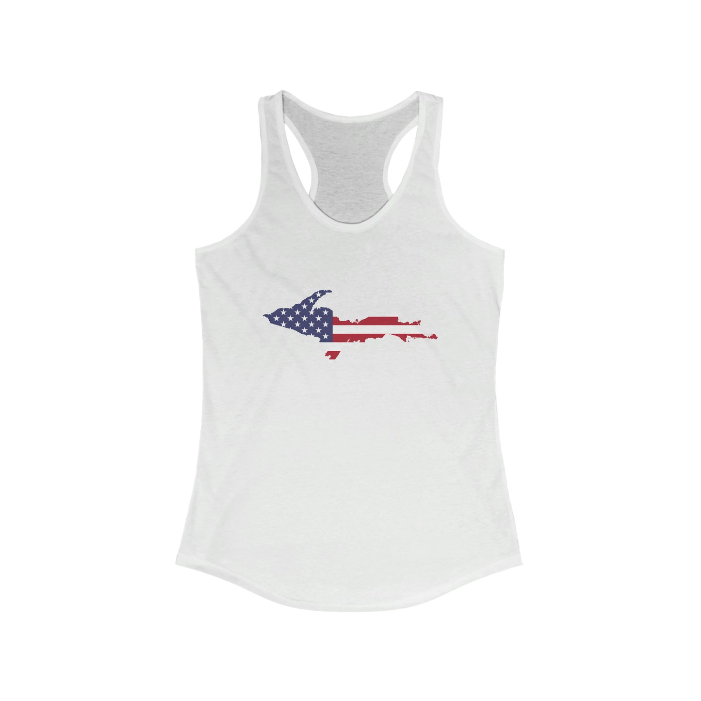 Michigan Upper Peninsula Tank Top (w/ MI USA Flag Outline) | Women's Racerback