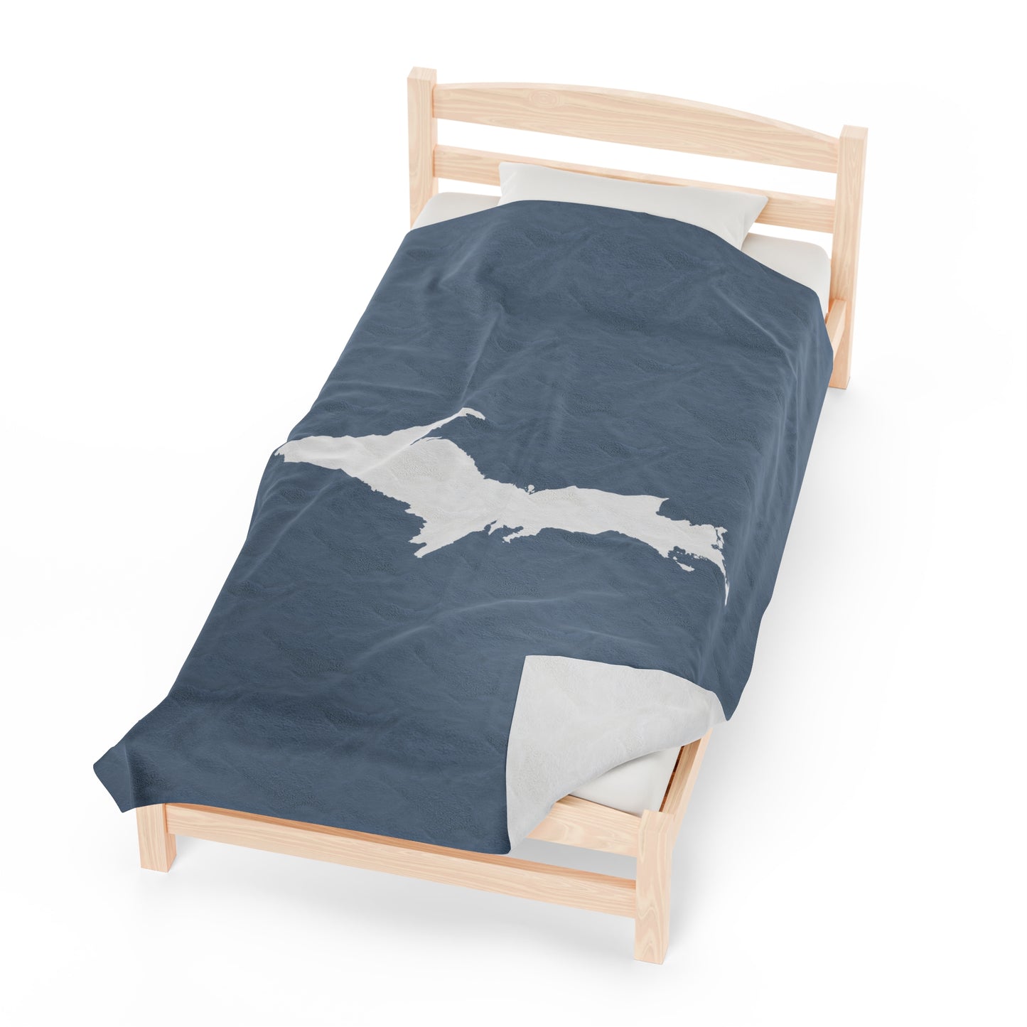 Michigan Upper Peninsula Plush Blanket (w/ UP Outline) | B-24 Liberator Grey