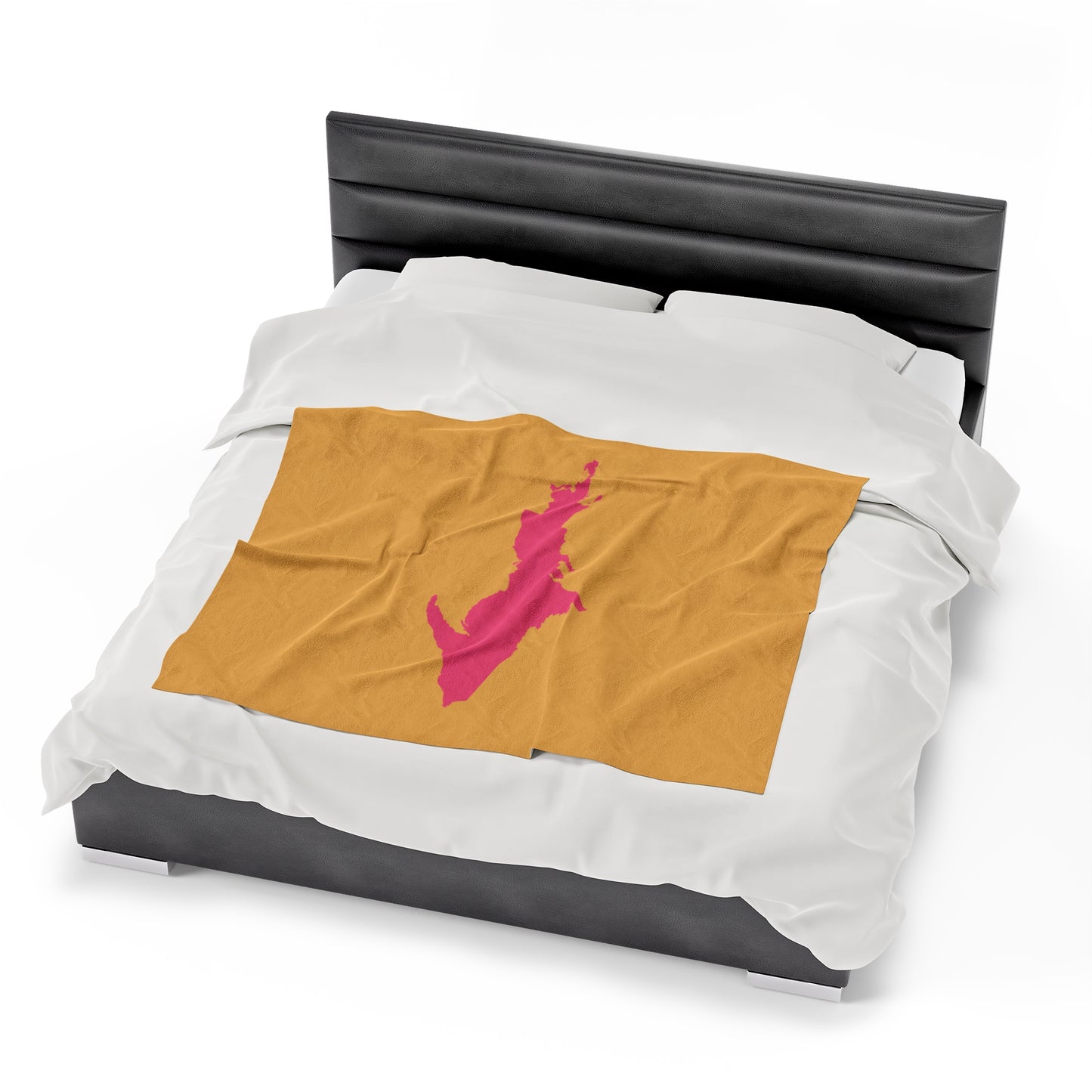 Michigan Upper Peninsula Plush Blanket (w/ Pink UP Outline) | Citrine