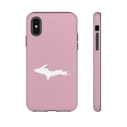 Michigan Upper Peninsula Tough Phone Case (Pink w/ UP Outline) | Apple iPhone