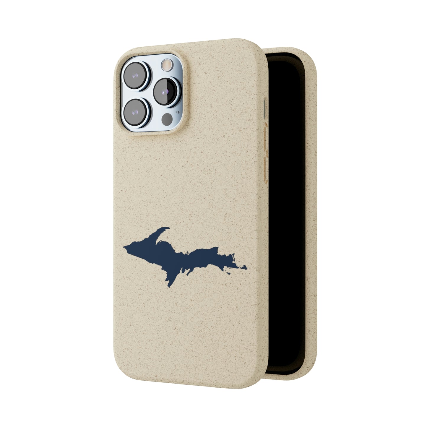 Michigan Upper Peninsula Biodegradable Phone Cases (w/ Navy UP Outline) | Apple iPhone