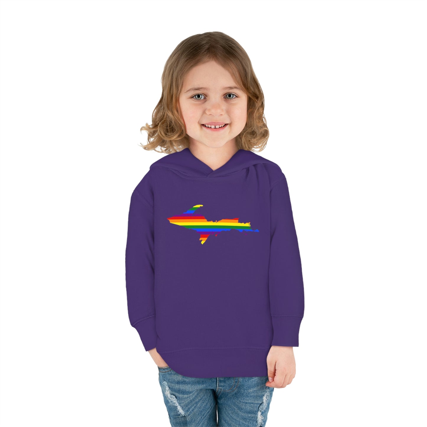 Michigan Upper Peninsula Hoodie (w/ UP Pride Flag Outline) | Unisex Toddler