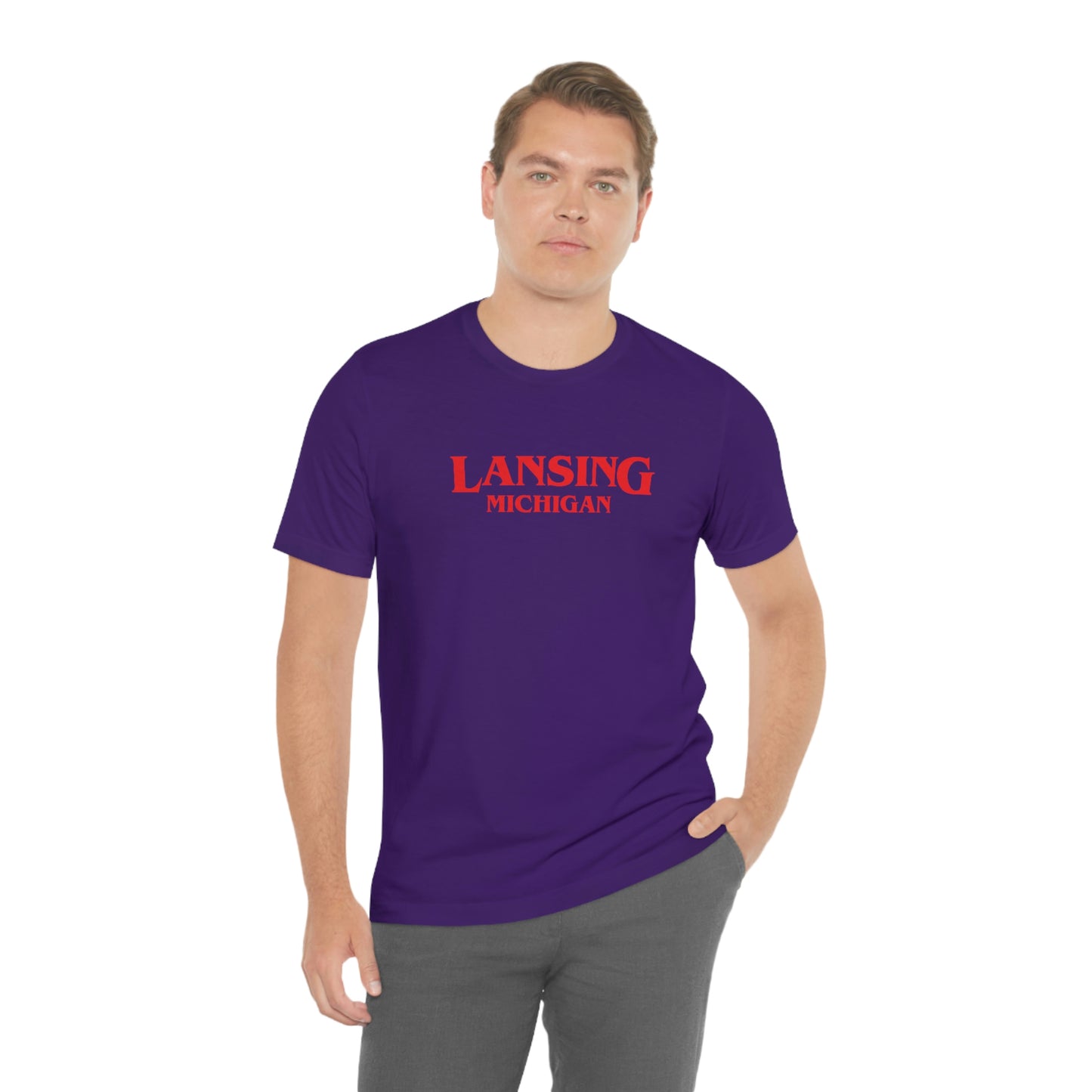 'Lansing Michigan' ' T-Shirt (1980s Drama Parody) | Unisex Standard Fit