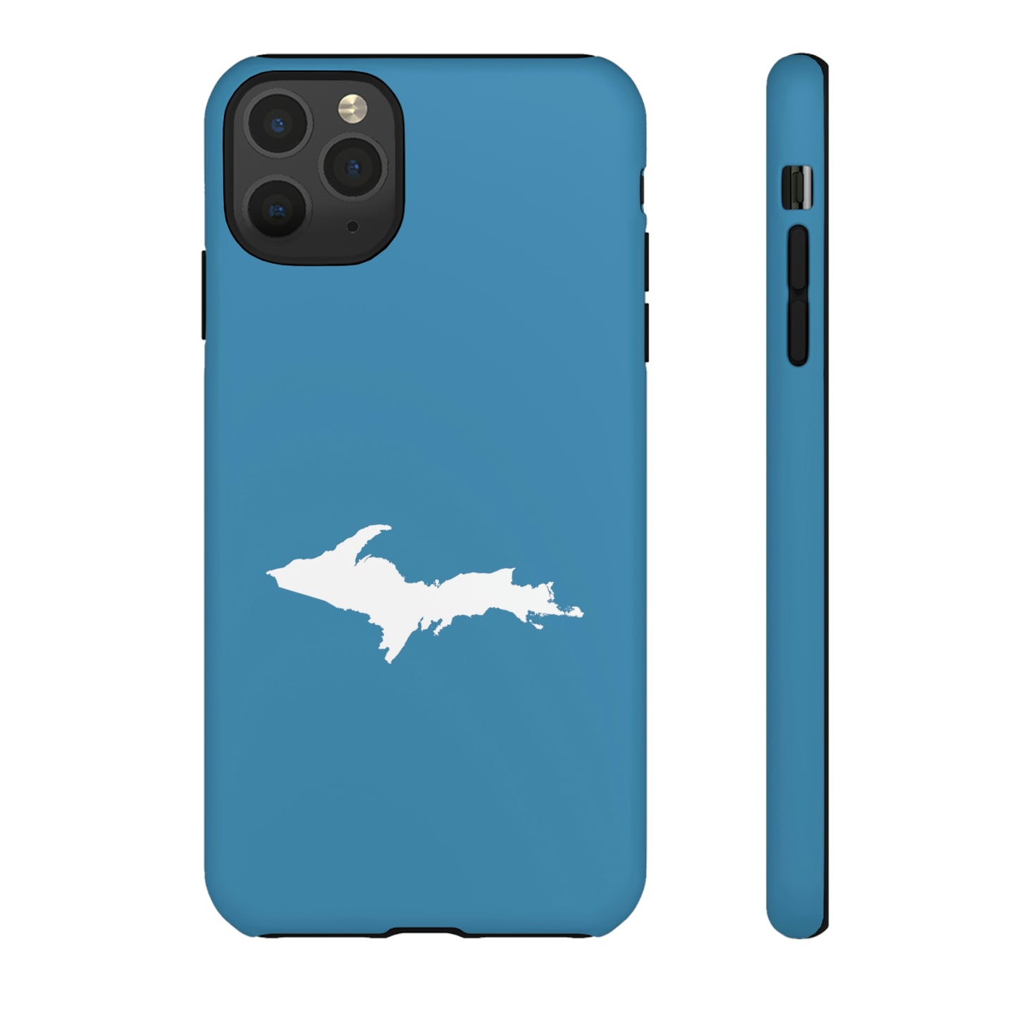 Michigan Upper Peninsula Tough Phone Case (Lake Michigan Blue w/ UP Outline) | Apple iPhone