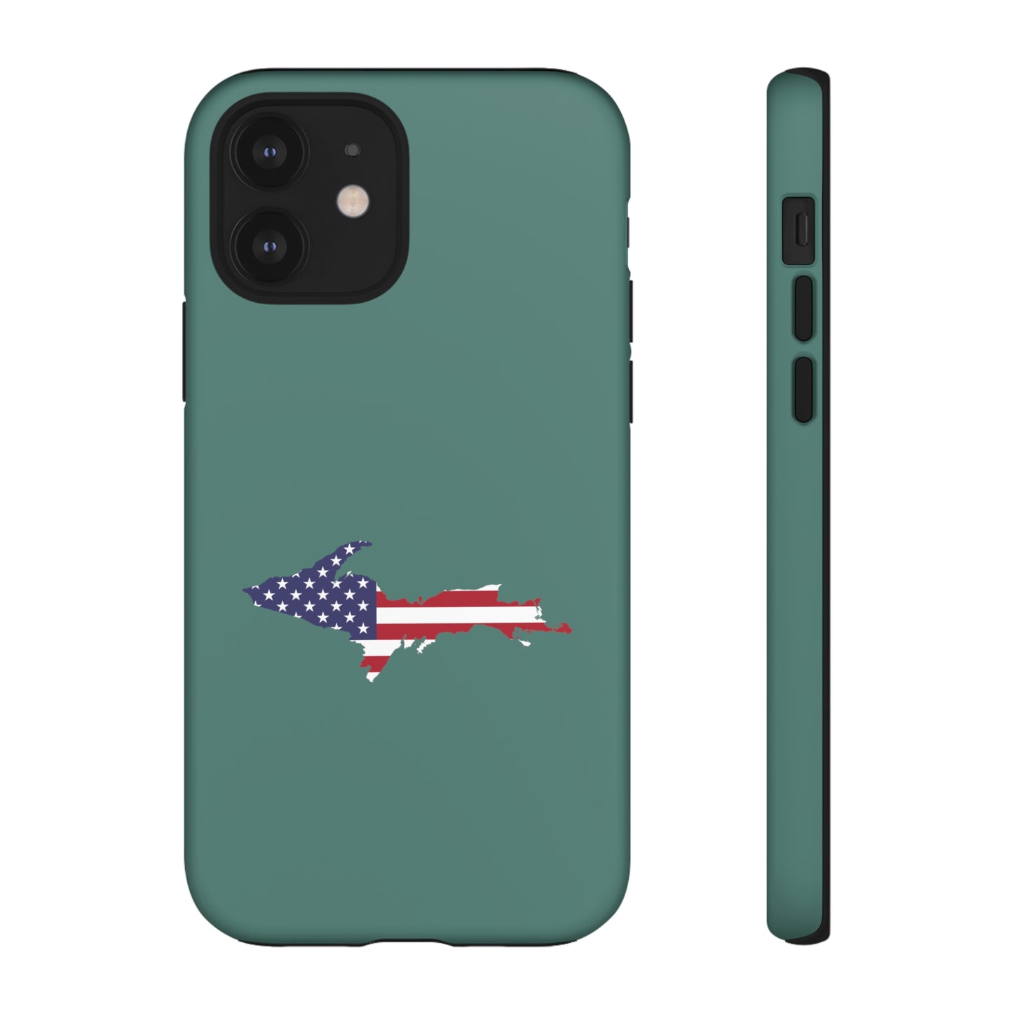 Michigan Upper Peninsula Tough Phone Case (Copper Green w/ UP USA Outline) | Apple iPhone