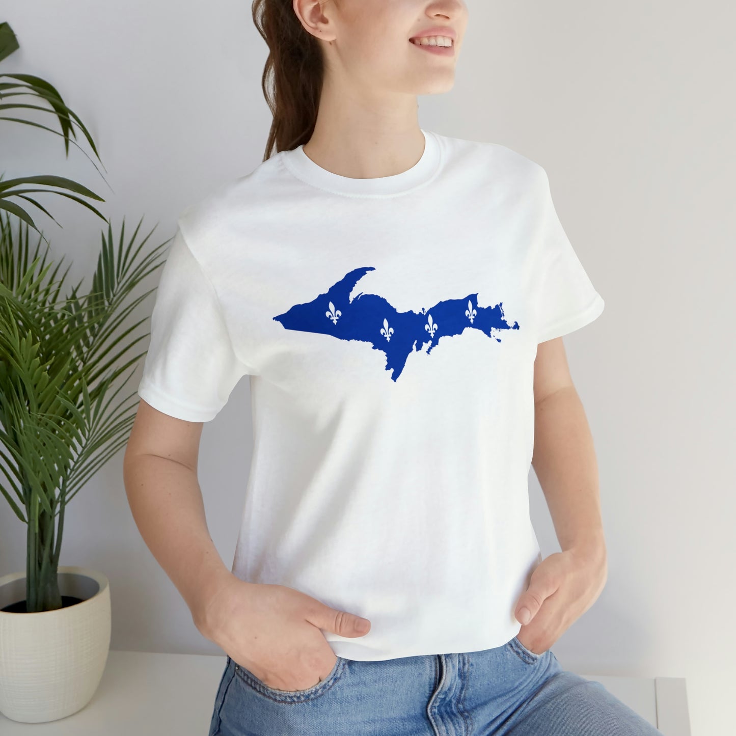 Michigan Upper Peninsula T-Shirt (w/ UP Quebec Flag Outline) | Unisex Standard Fit