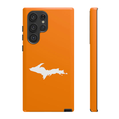 Michigan Upper Peninsula Tough Phone Case (Orange w/ UP Outline) | Samsung & Pixel Android