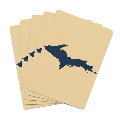 Michigan Upper Peninsula Poker Cards (Maple Color w/ Navy UP Outline)