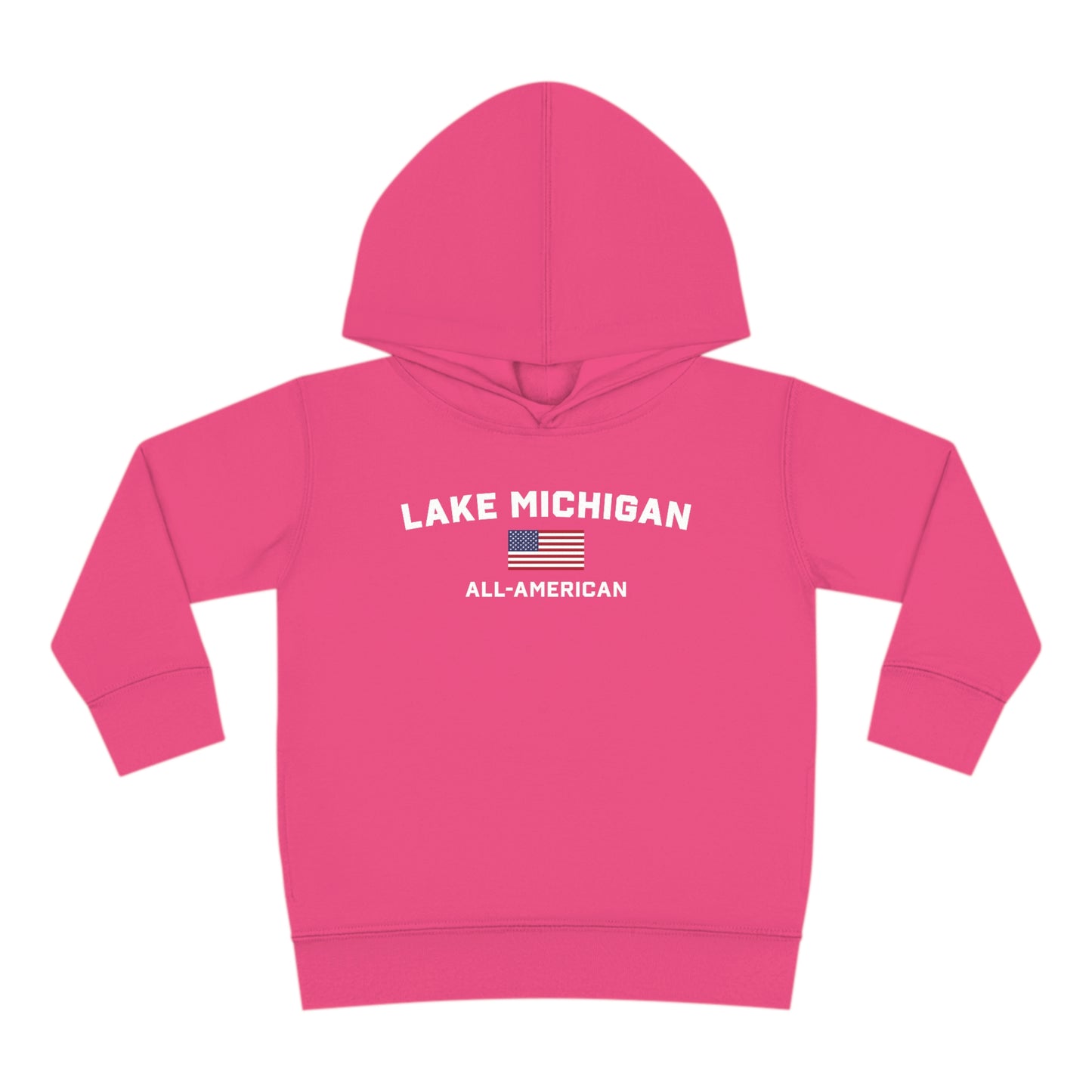 'Lake Michigan All-American' Hoodie (w/USA Flag Outline) | Unisex Toddler