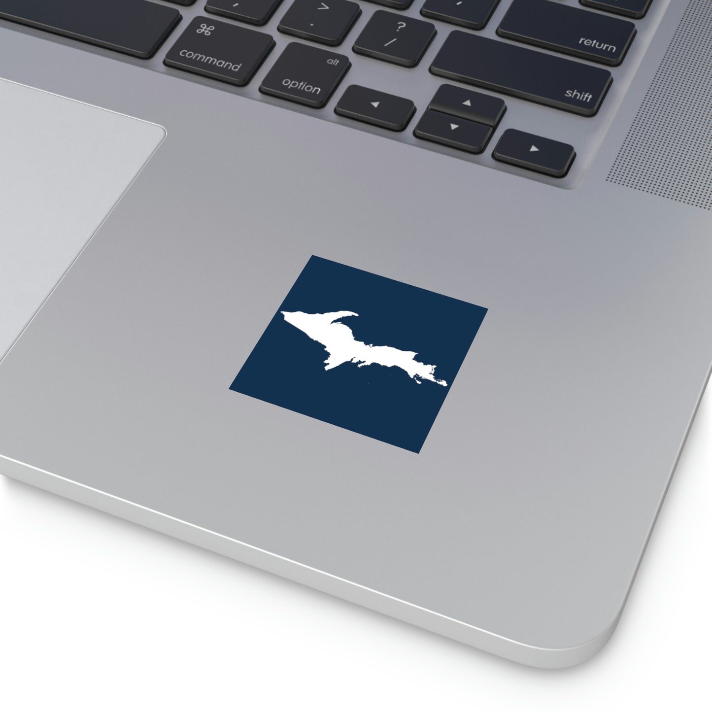 Michigan Upper Peninsula Square Sticker (Navy w/ UP Outline) | Indoor/Outdoor