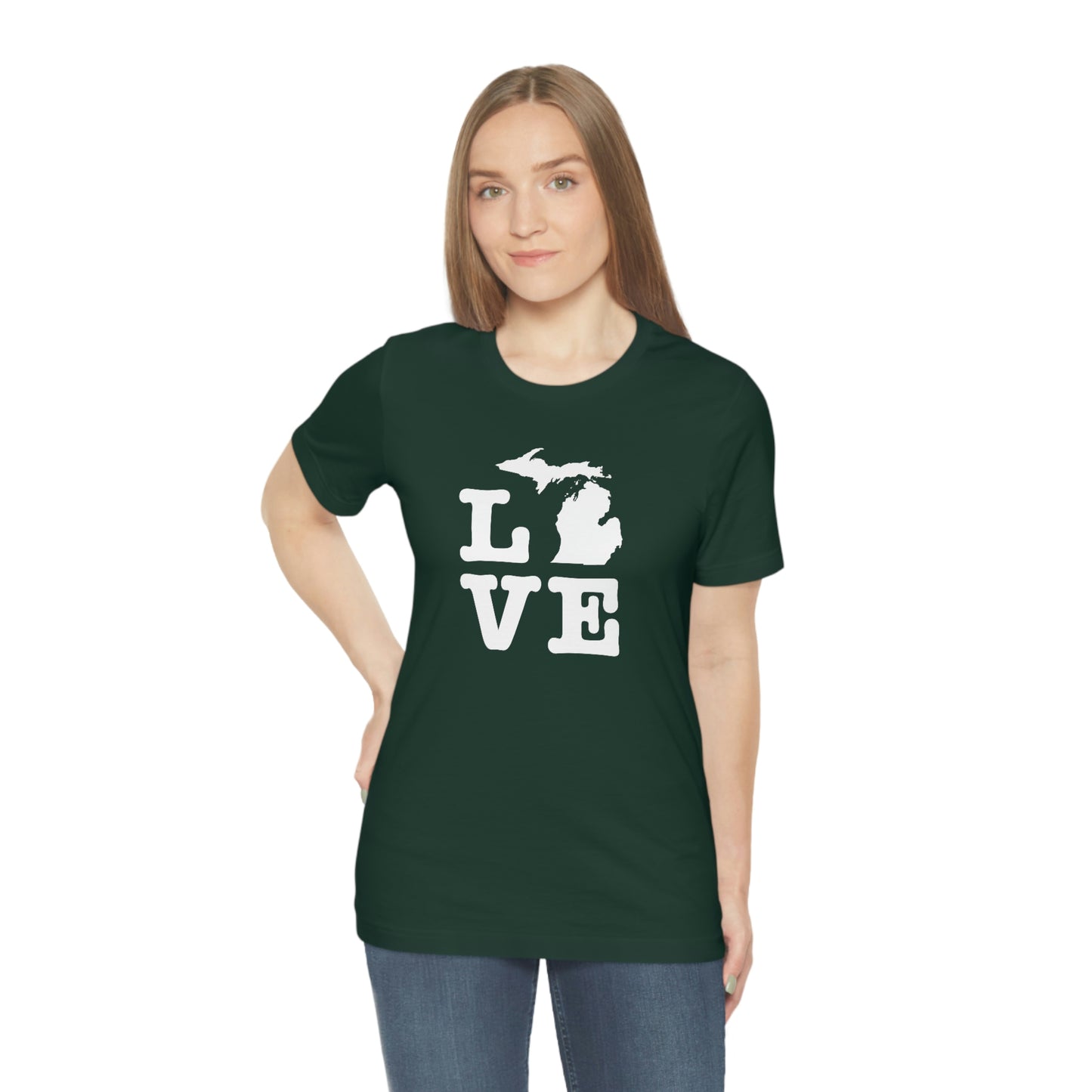 Michigan 'Love' T-Shirt (Typewriter Font) | Unisex Standard Fit