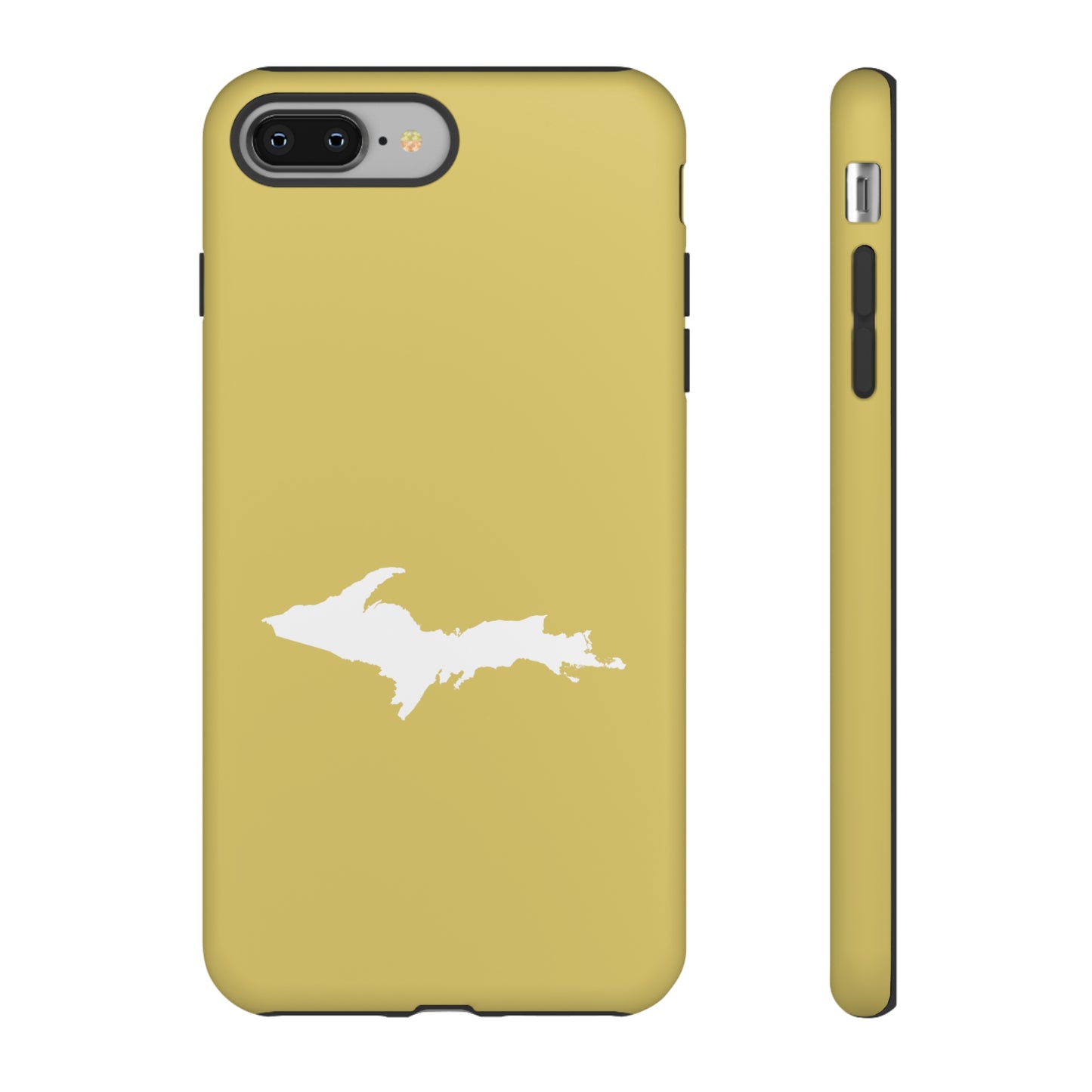 Michigan Upper Peninsula Tough Phone Case (Plum Yellow w/ UP Outline) | Apple iPhone