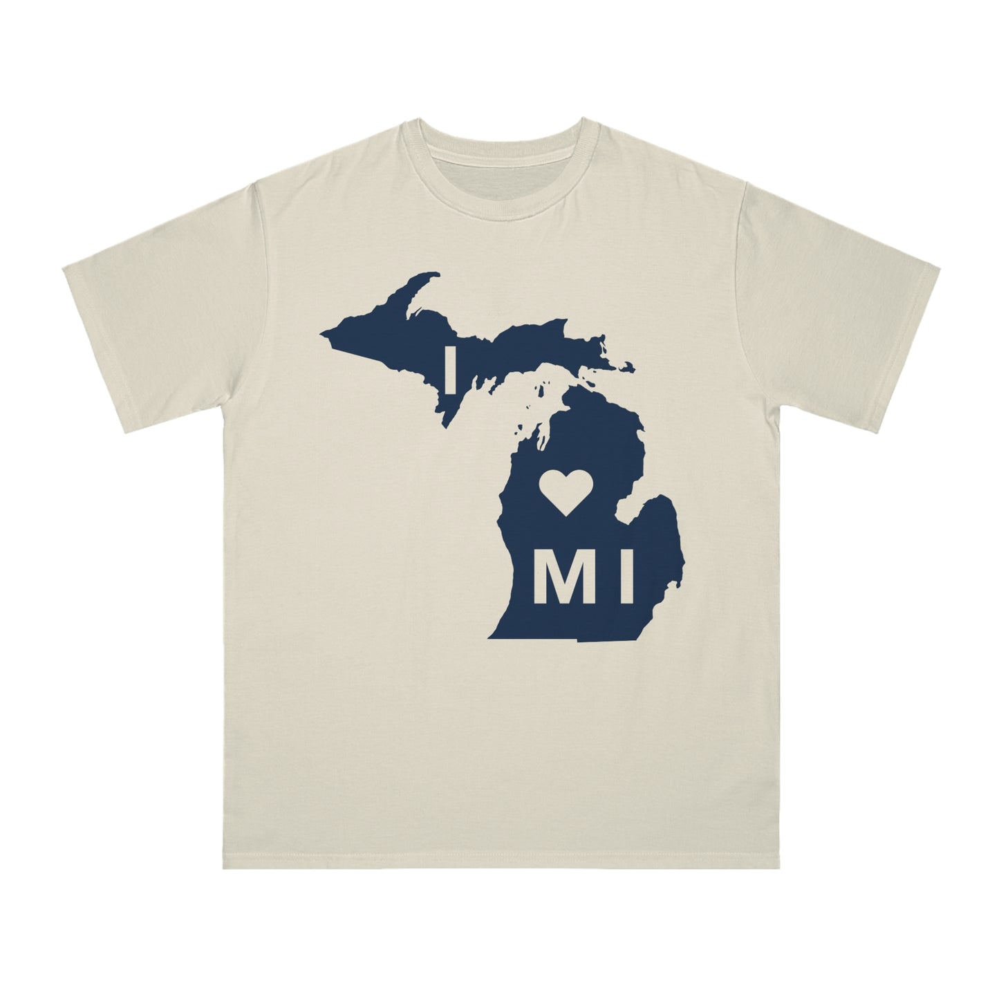 'I ♡ Michigan' T-Shirt (Full Body Outline) | Organic Unisex