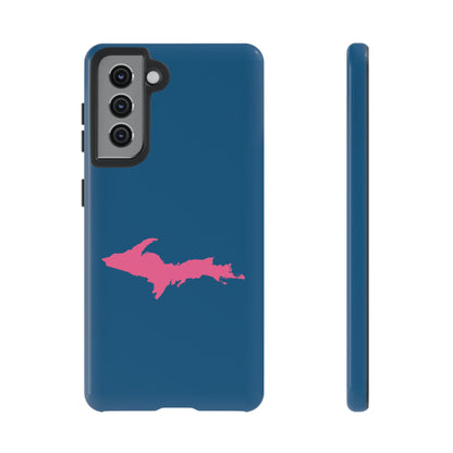 Michigan Upper Peninsula Tough Phone Case (Blueberry w/ Pink UP Outline) | Samsung & Pixel Android