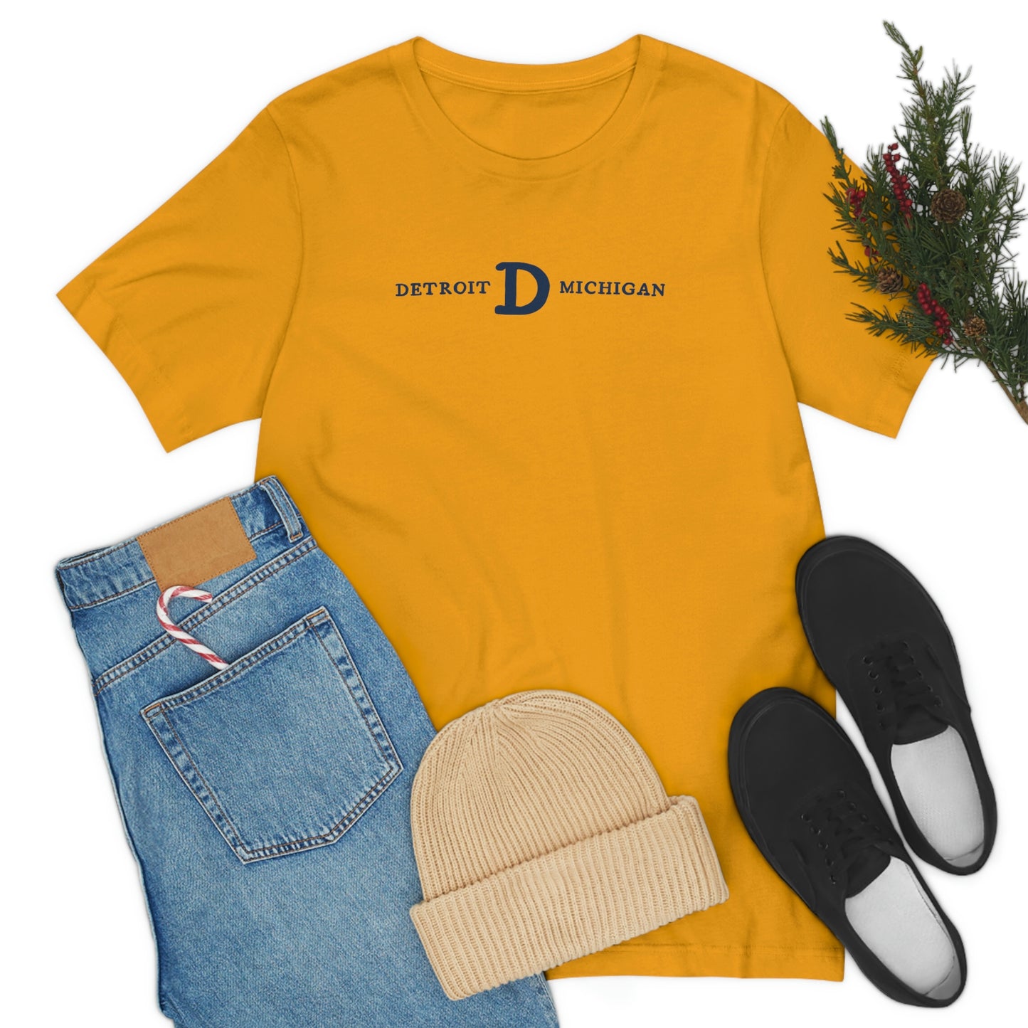 'Detroit Michigan' T-Shirt (w/ Old French D) | Unisex Standard Fit