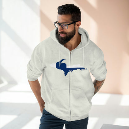 Michigan Upper Peninsula Full-Zip Hoodie (w/ UP Finland Flag Outline)