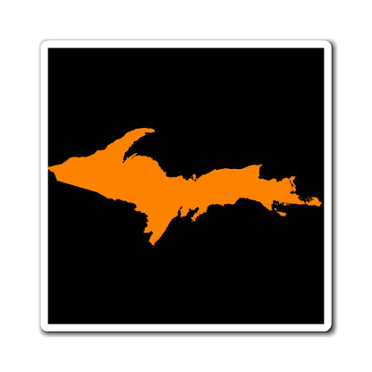 Michigan Upper Peninsula Square Magnet (Black w/ Orange UP Outline)