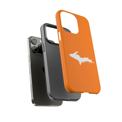 Michigan Upper Peninsula Tough Phone Case (Orange w/ UP Outline) | Apple iPhone