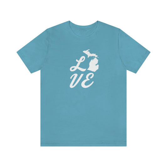 Michigan 'Love' T-Shirt (Retro Script Font) | Unisex Standard Fit