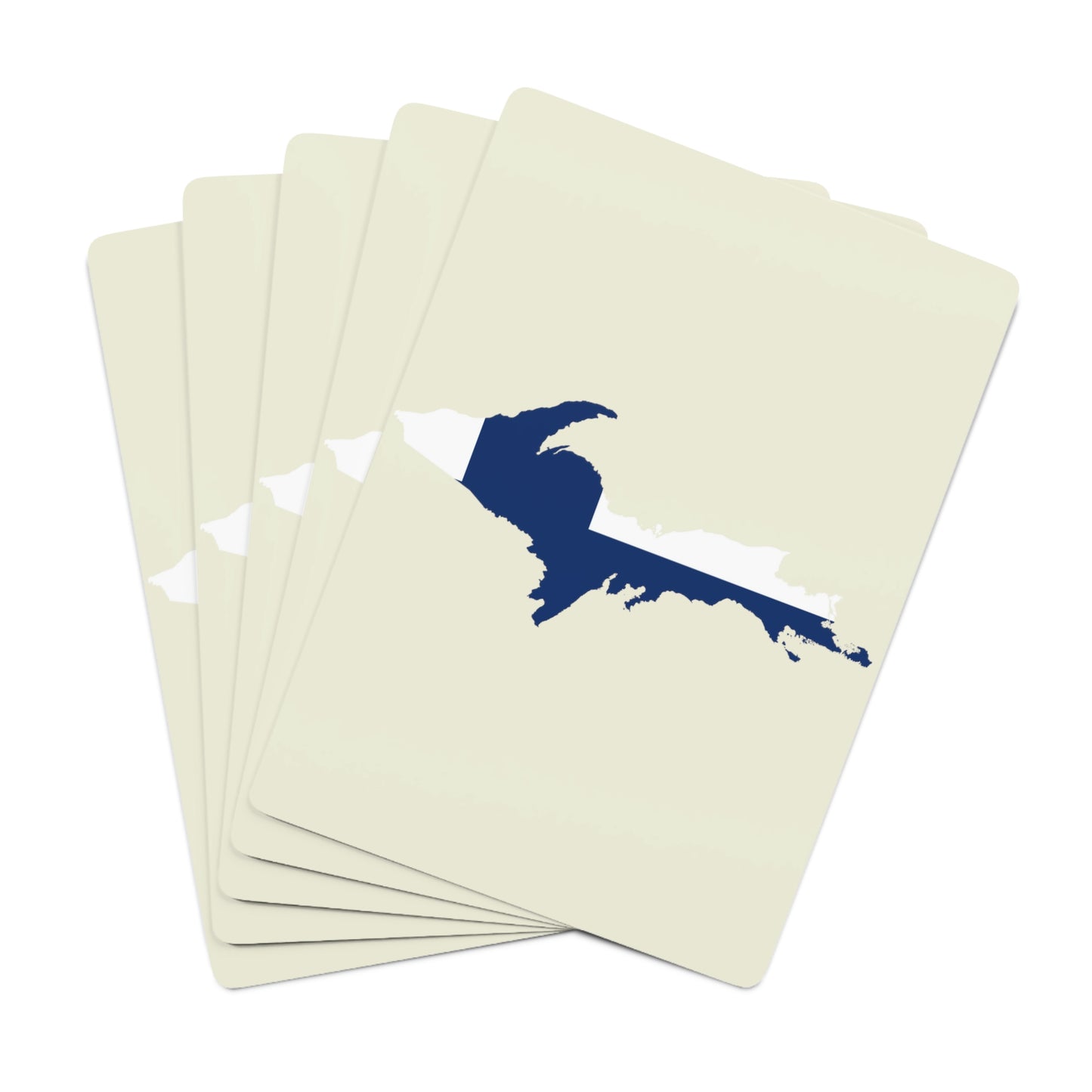 Michigan Upper Peninsula Poker Cards (Ivory Color w/ UP Finland Flag Outline)