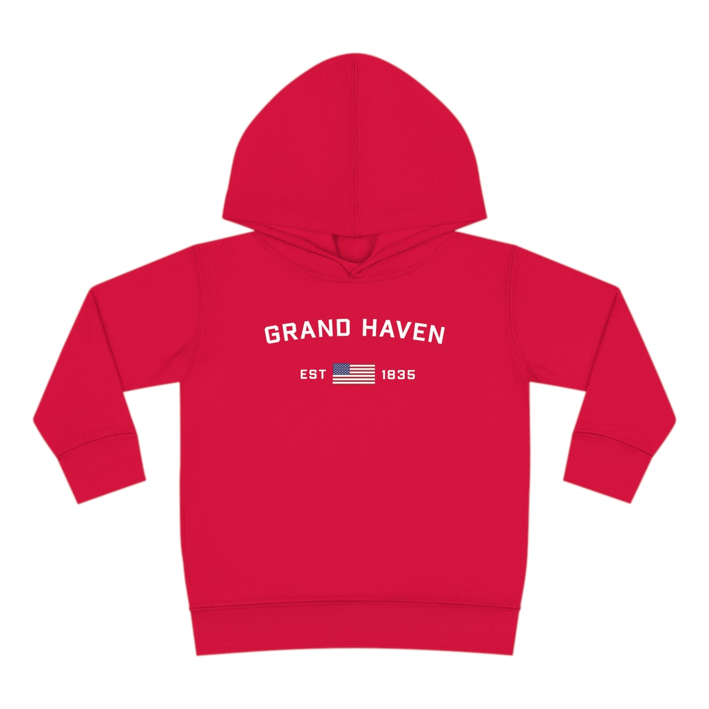 'Grand Haven EST 1835' Hoodie (w/USA Flag Outline) | Unisex Toddler