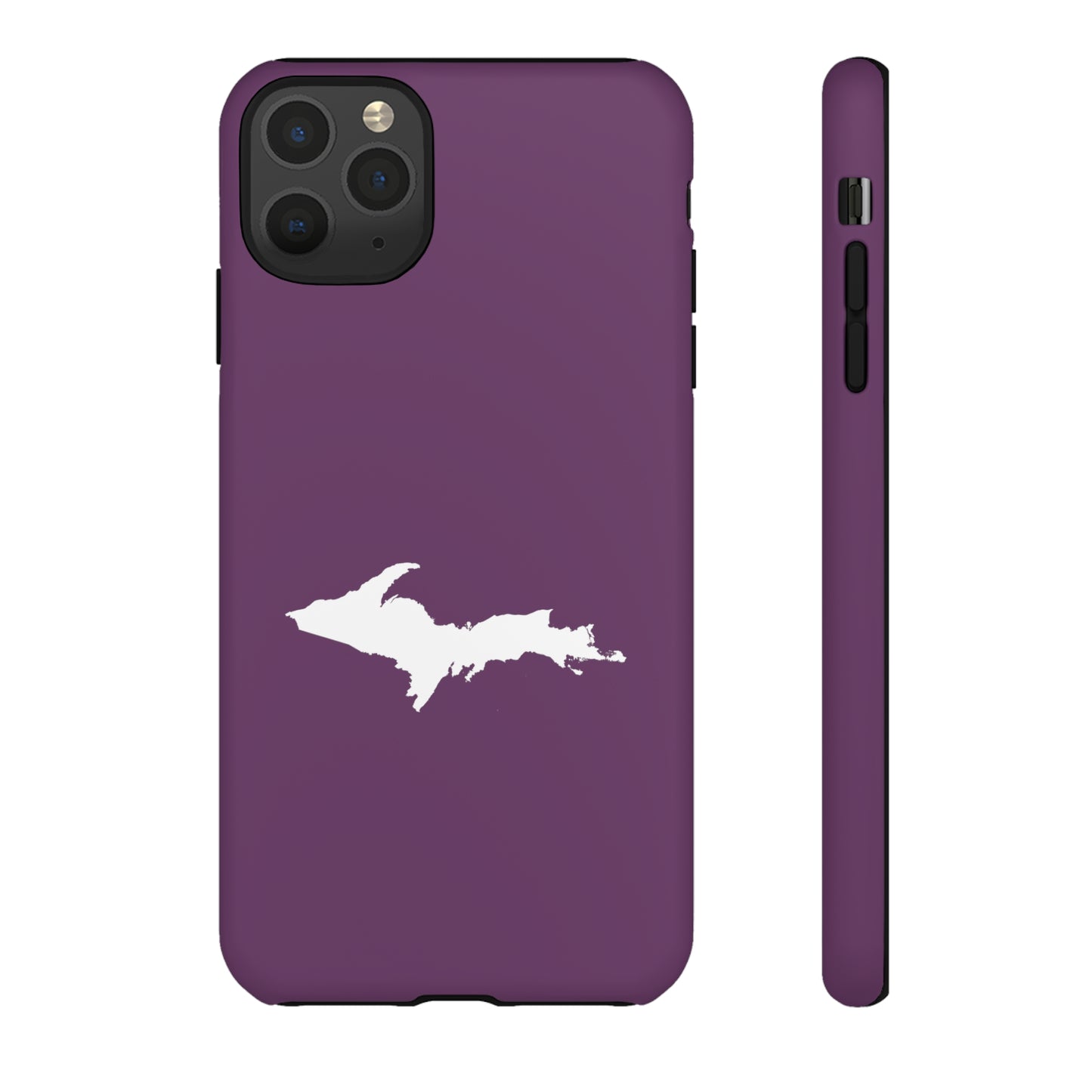 Michigan Upper Peninsula Tough Phone Case (Plum w/ UP Outline) | Apple iPhone