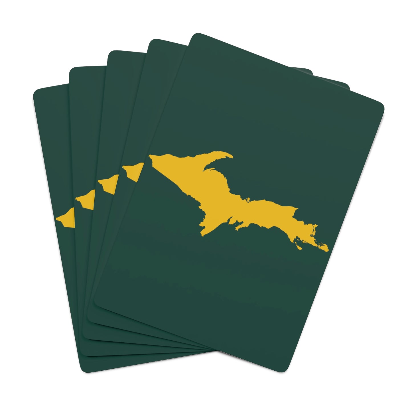 Michigan Upper Peninsula Poker Cards (Green w/ Gold UP Outline)