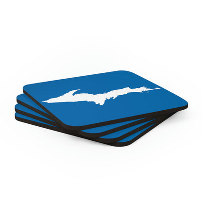 Michigan Upper Peninsula Coaster Set (Azure w/ UP Outline) | Corkwood - 4 pack