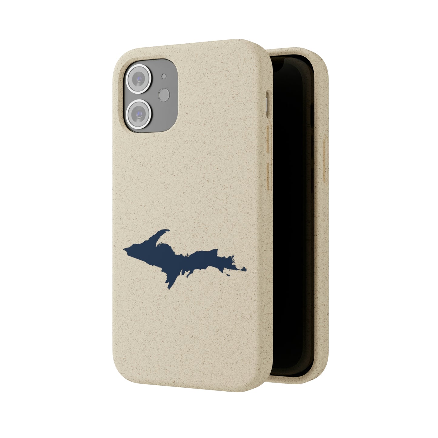 Michigan Upper Peninsula Biodegradable Phone Cases (w/ Navy UP Outline) | Apple iPhone