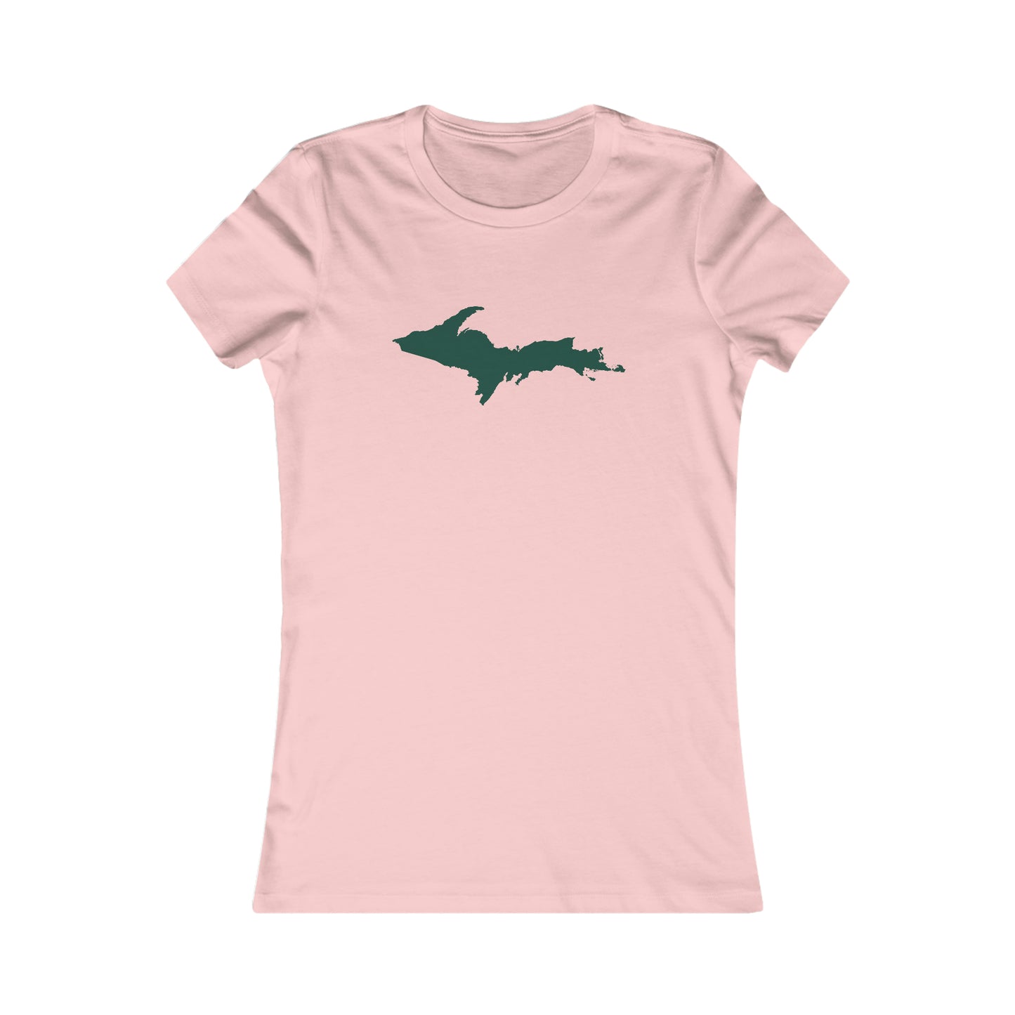 Michigan Upper Peninsula T-Shirt (w/ Green UP Outline) | Women's Slim Fit