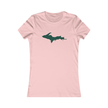 Michigan Upper Peninsula T-Shirt (w/ Green UP Outline) | Women's Slim Fit