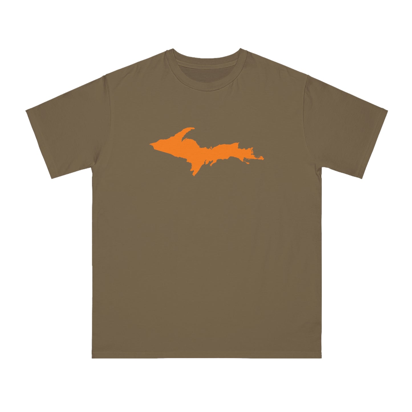 Michigan Upper Peninsula T-Shirt (w/ Orange UP Outline) | Organic Unisex