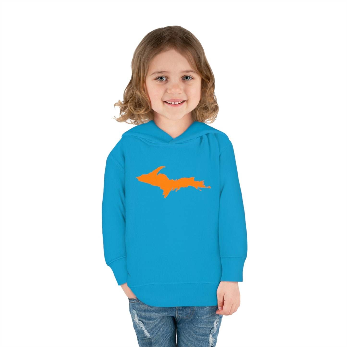 Michigan Upper Peninsula Hoodie (w/ Orange UP Outline) | Unisex Toddler