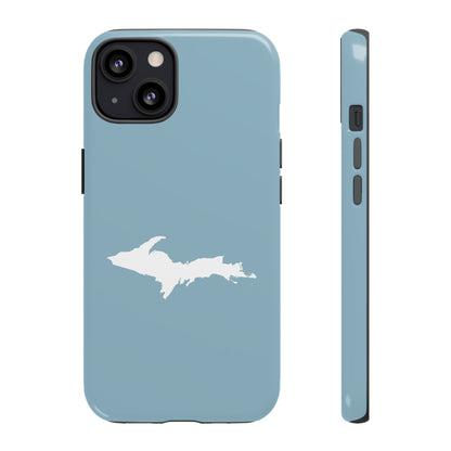 Michigan Upper Peninsula Tough Phone Case (Opal Blue w/ UP Outline) | Apple iPhone